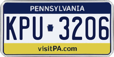 PA license plate KPU3206