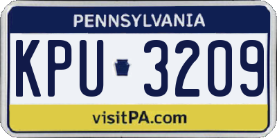 PA license plate KPU3209