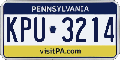 PA license plate KPU3214