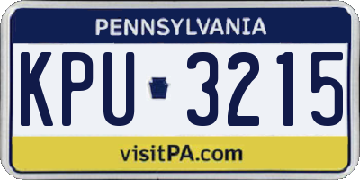 PA license plate KPU3215