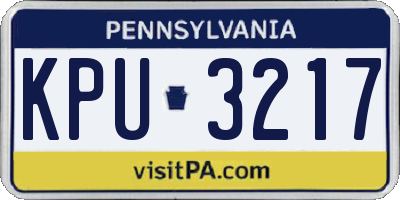 PA license plate KPU3217