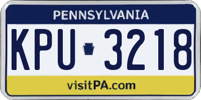 PA license plate KPU3218