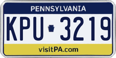 PA license plate KPU3219