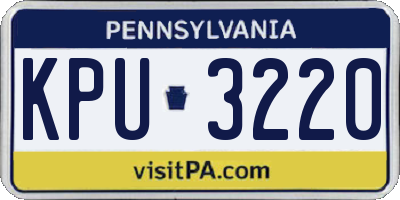 PA license plate KPU3220
