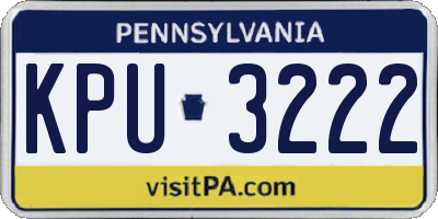 PA license plate KPU3222