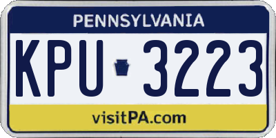 PA license plate KPU3223