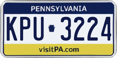 PA license plate KPU3224