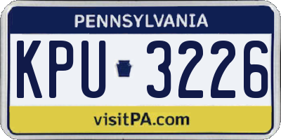PA license plate KPU3226