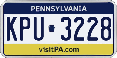 PA license plate KPU3228