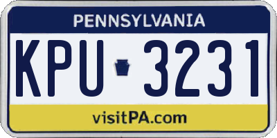 PA license plate KPU3231