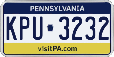 PA license plate KPU3232