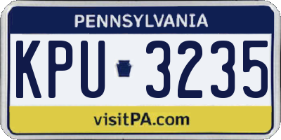 PA license plate KPU3235