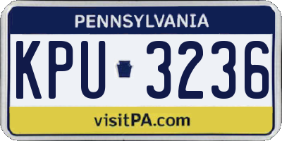 PA license plate KPU3236