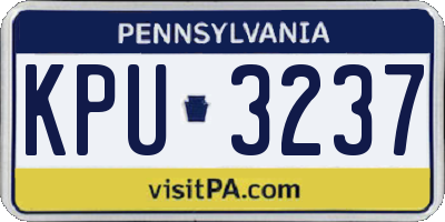PA license plate KPU3237