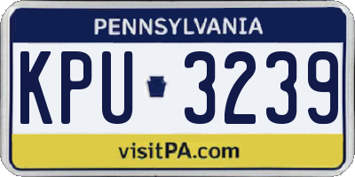 PA license plate KPU3239
