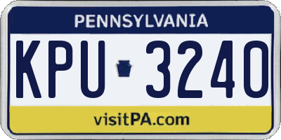 PA license plate KPU3240