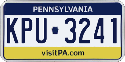 PA license plate KPU3241