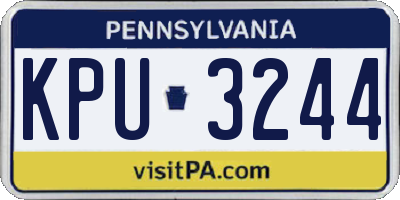 PA license plate KPU3244