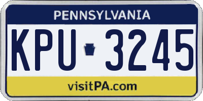 PA license plate KPU3245