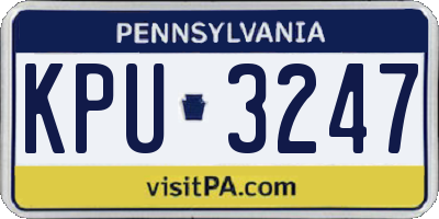PA license plate KPU3247