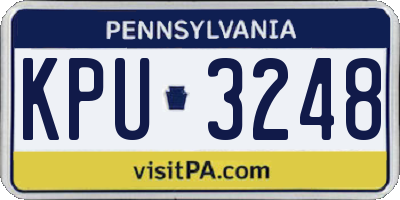 PA license plate KPU3248