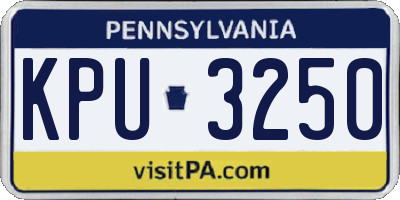 PA license plate KPU3250