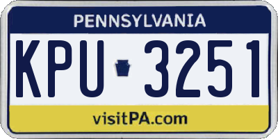 PA license plate KPU3251
