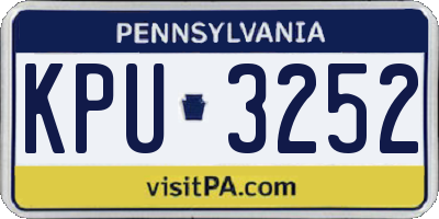 PA license plate KPU3252