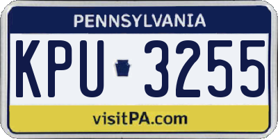 PA license plate KPU3255