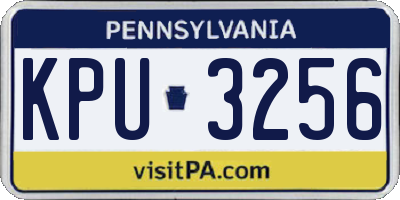 PA license plate KPU3256