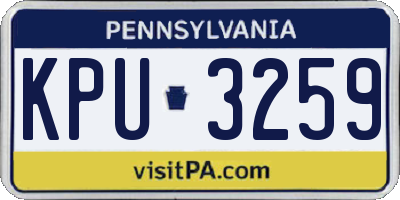 PA license plate KPU3259