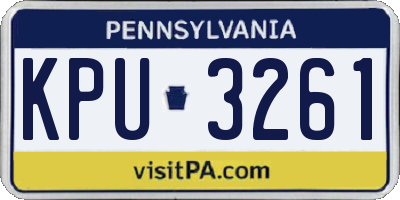 PA license plate KPU3261