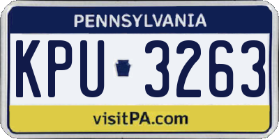 PA license plate KPU3263