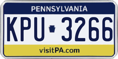 PA license plate KPU3266
