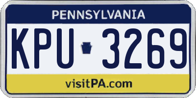 PA license plate KPU3269