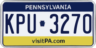 PA license plate KPU3270