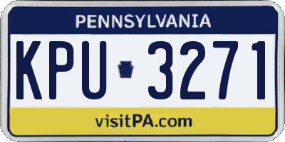 PA license plate KPU3271