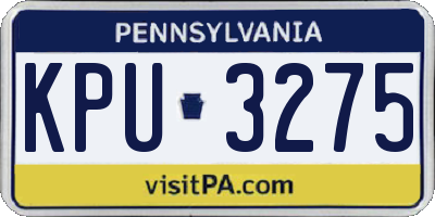 PA license plate KPU3275