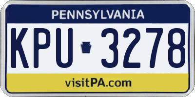 PA license plate KPU3278