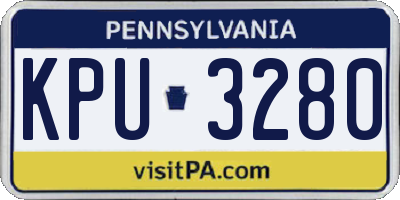 PA license plate KPU3280