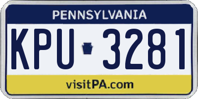 PA license plate KPU3281
