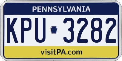 PA license plate KPU3282