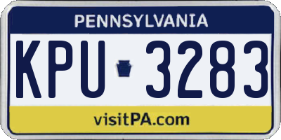 PA license plate KPU3283