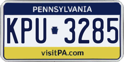 PA license plate KPU3285