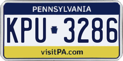 PA license plate KPU3286