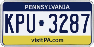 PA license plate KPU3287