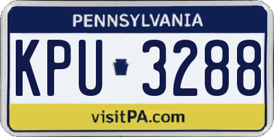 PA license plate KPU3288