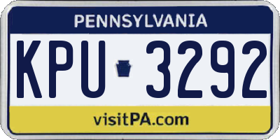 PA license plate KPU3292