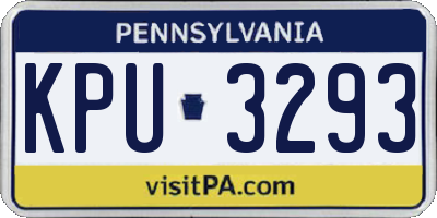 PA license plate KPU3293