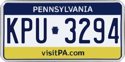 PA license plate KPU3294